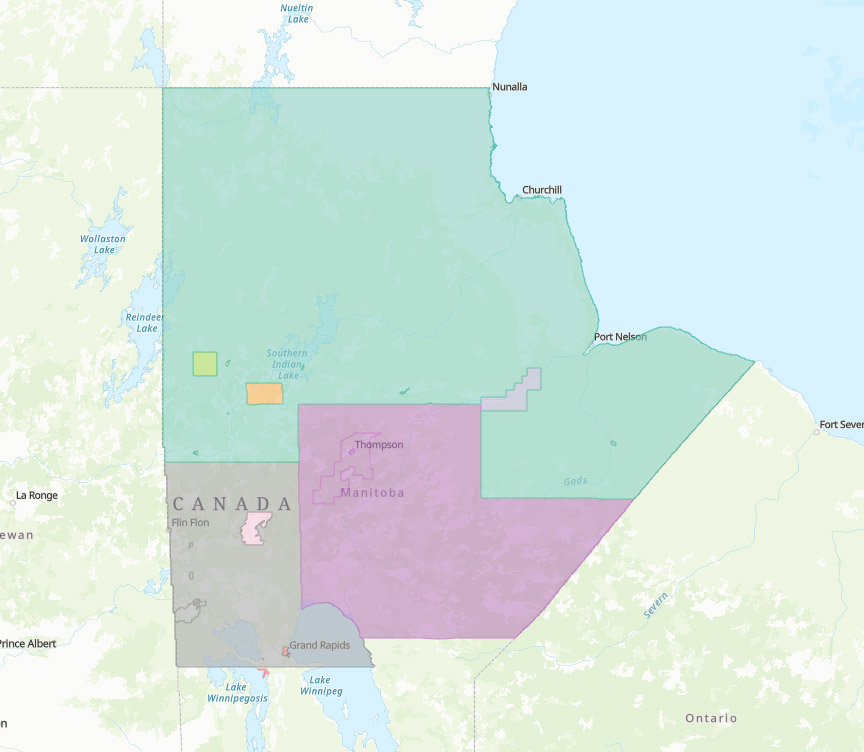 Map of the Canada North Region